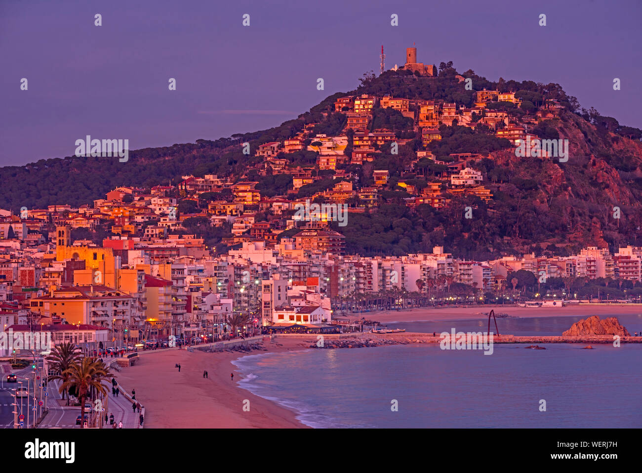 Strand Sabanell ALTSTADT BLANES COSTA BRAVA GERONA KATALONIEN SPANIEN Stockfoto