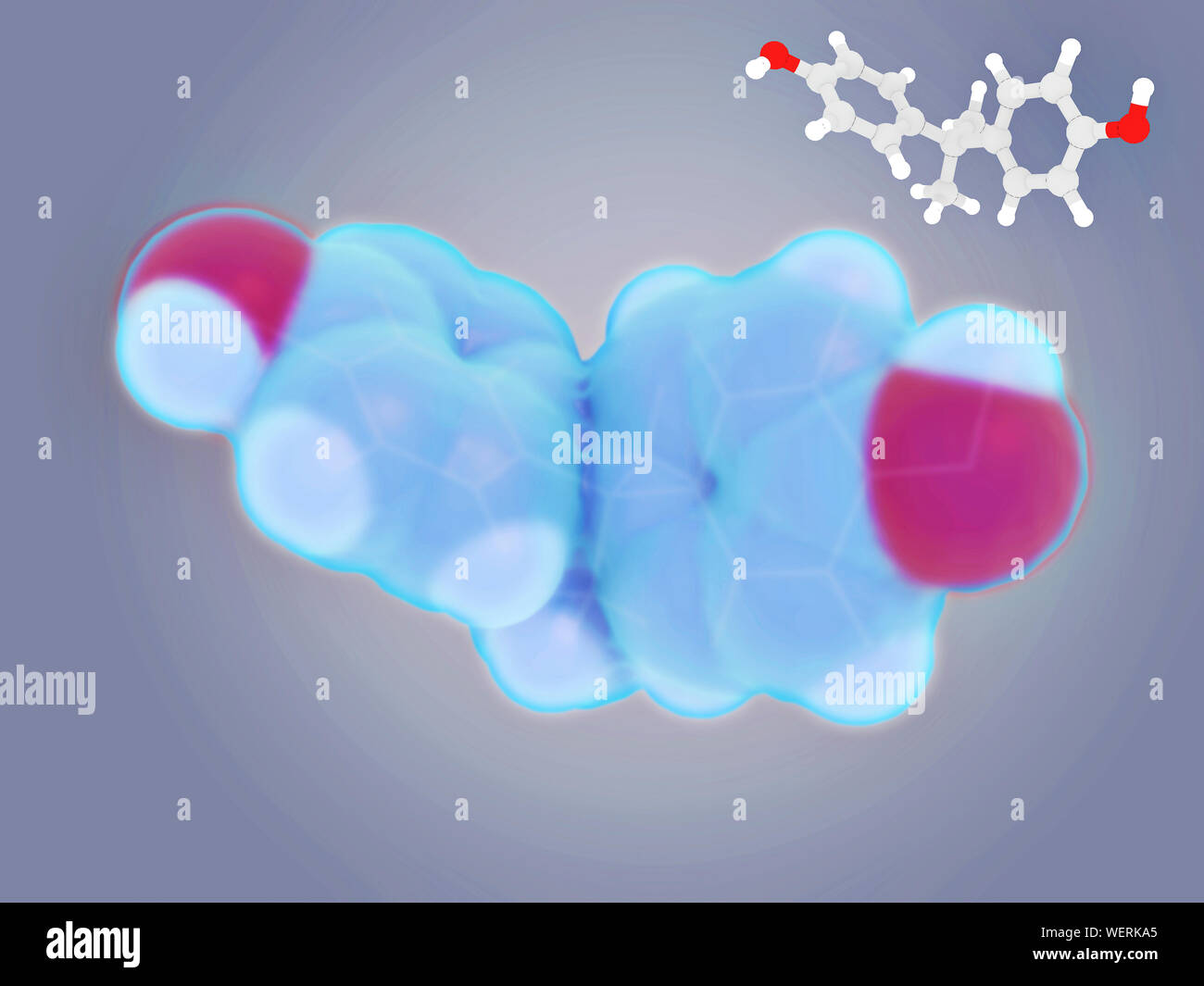 Bisphenol A Moleküle, Abbildung Stockfoto