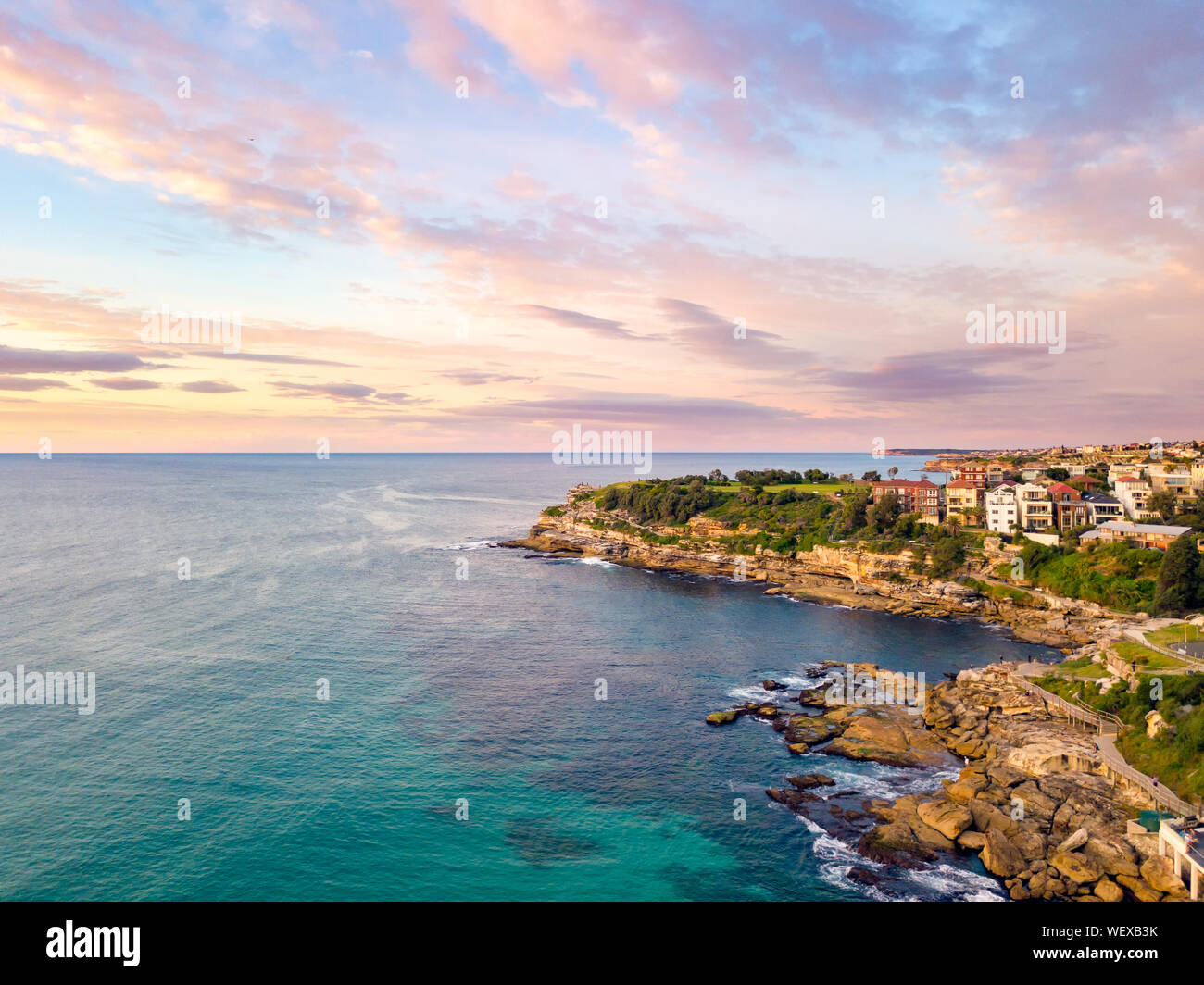 Bondi Luftaufnahme bei Sonnenaufgang Stockfoto