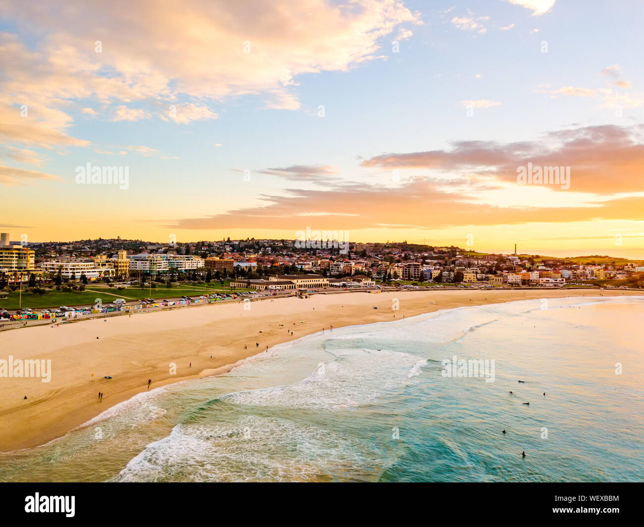 Bondi Luftaufnahme bei Sonnenaufgang Stockfoto