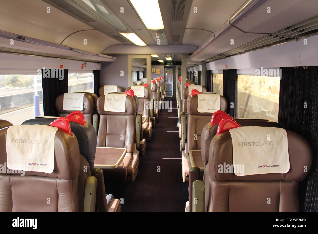 In einer ersten Klasse Bahn Markus 3 Trainer aus einer First Great Western Inter-City HST High Speed Train Stockfoto