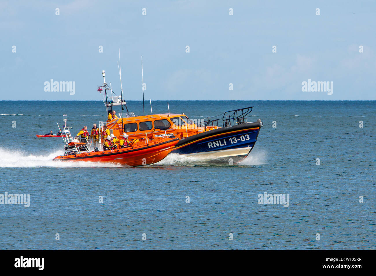RNLI Shannon Klasse und Atlantic 85 Klasse Rettungsboote Stockfoto