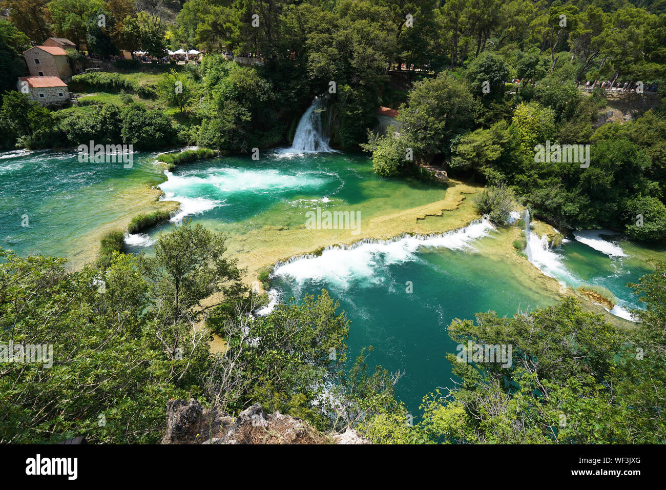 Schöne Wasserfälle von Krka, Nationalpark Krka, Kroatien, Europa Stockfoto