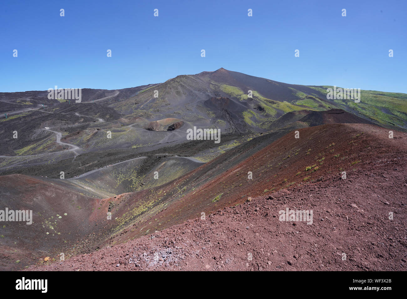 Ausblick auf den Mt. Ätna, dem größten aktiven Vulkan Europas, Sizilien, Italien Stockfoto