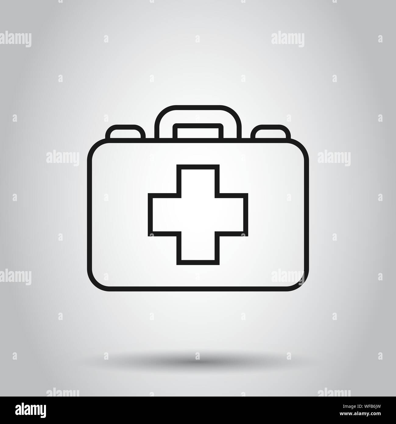 Erste-Hilfe-Symbol im flachen Stil. Gesundheit, Hilfe und medizinische Diagnostik Vector Illustration auf isolierte Hintergrund. Arzt Tasche Business Konzept. Stock Vektor