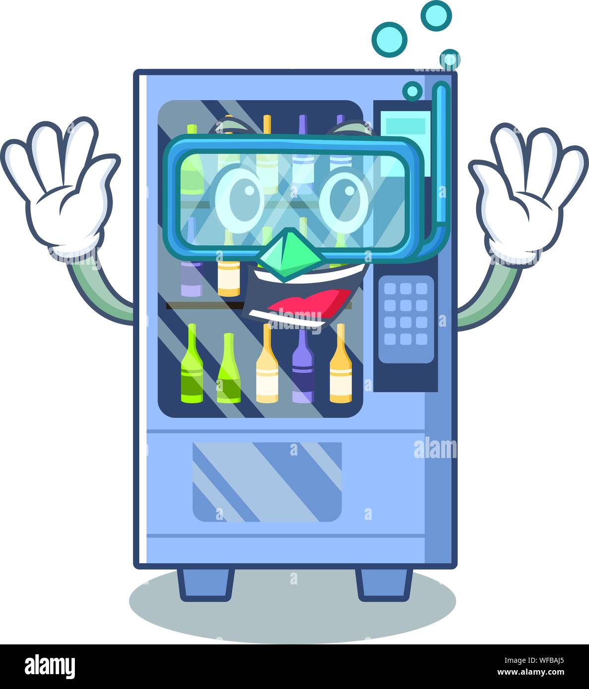 Tauchen vending Wein Maschine auf ein Maskottchen Stock Vektor