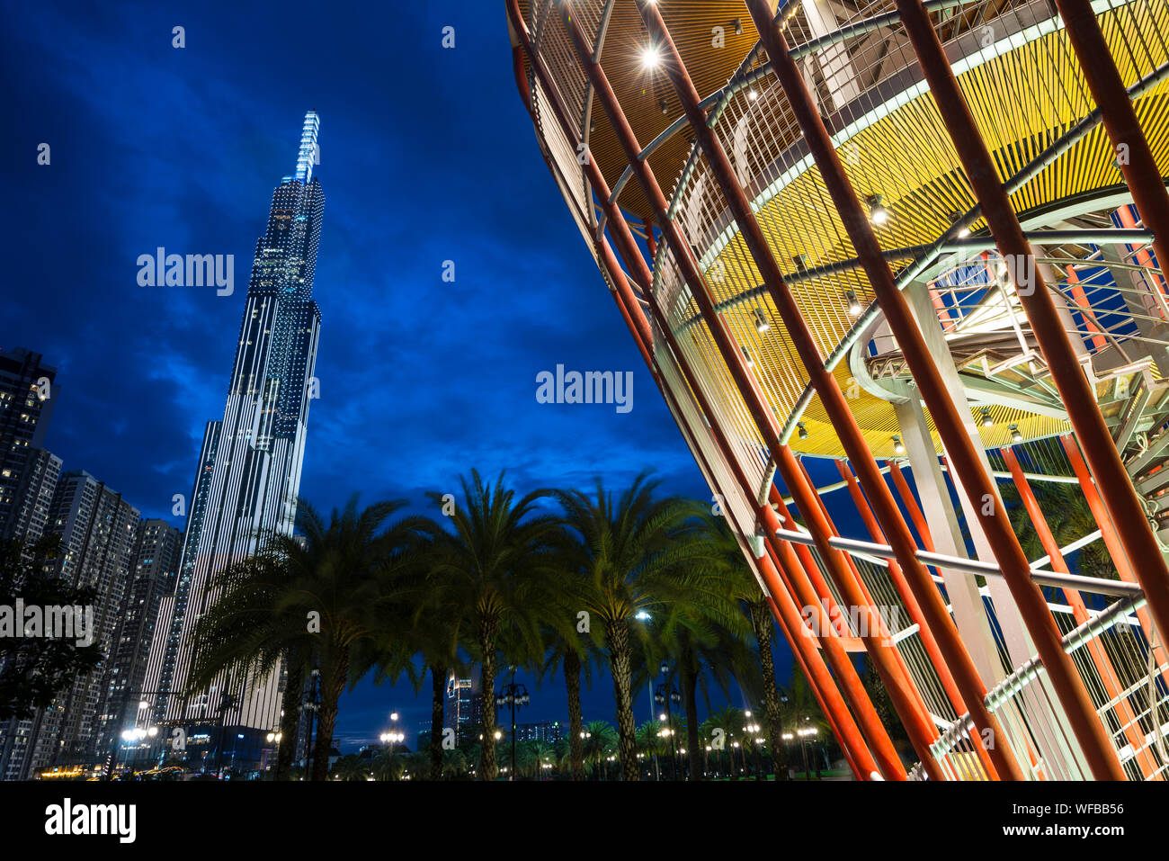 Die Vincom Center in Ho Chi Minh Stadt, die auch als Wahrzeichen 81, das höchste Gebäude in Vietnam bekannt. Stockfoto