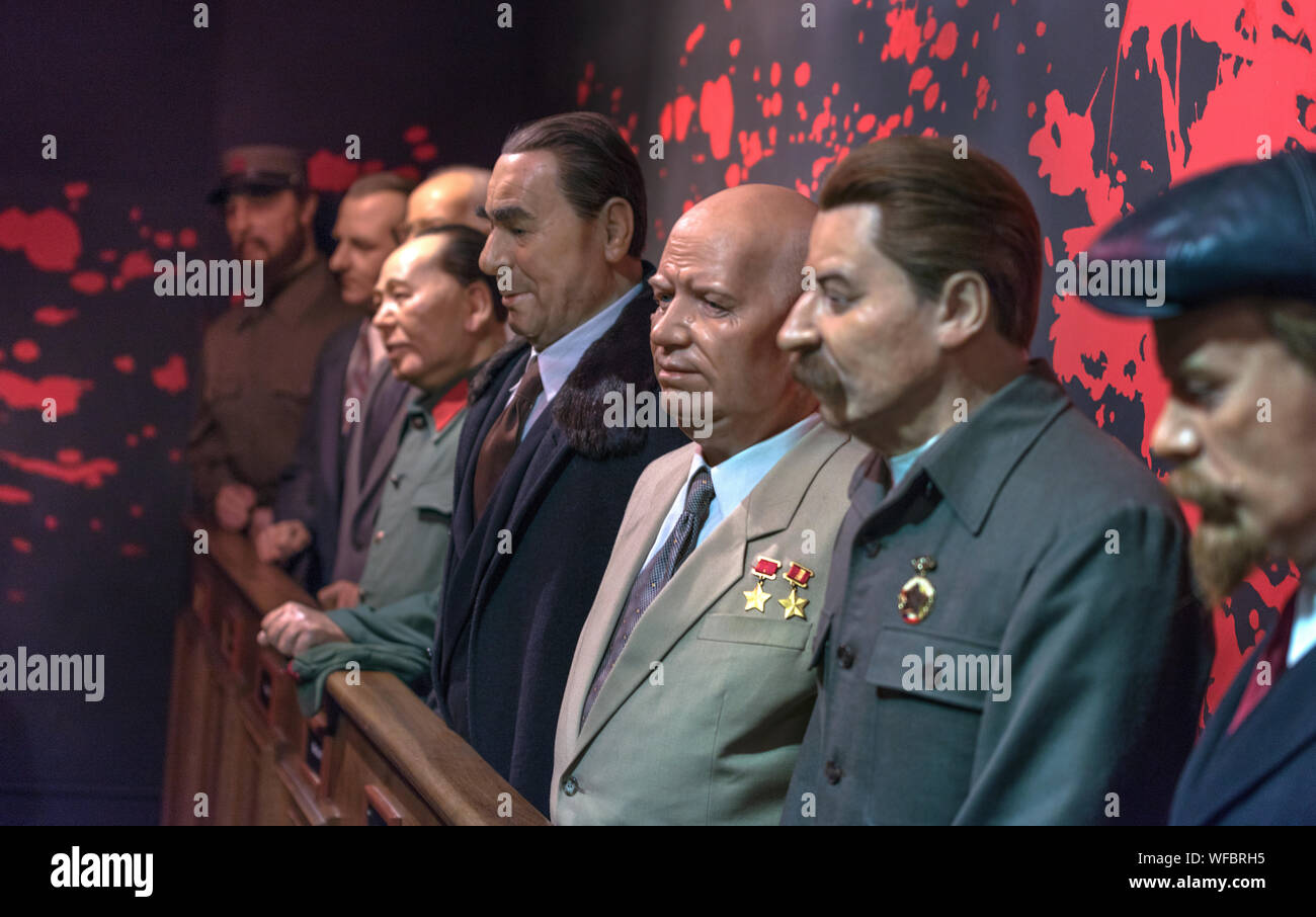 Die kommunistischen Führer wachsen Figuren im Museum von Madame Tussauds in Prag Stockfoto