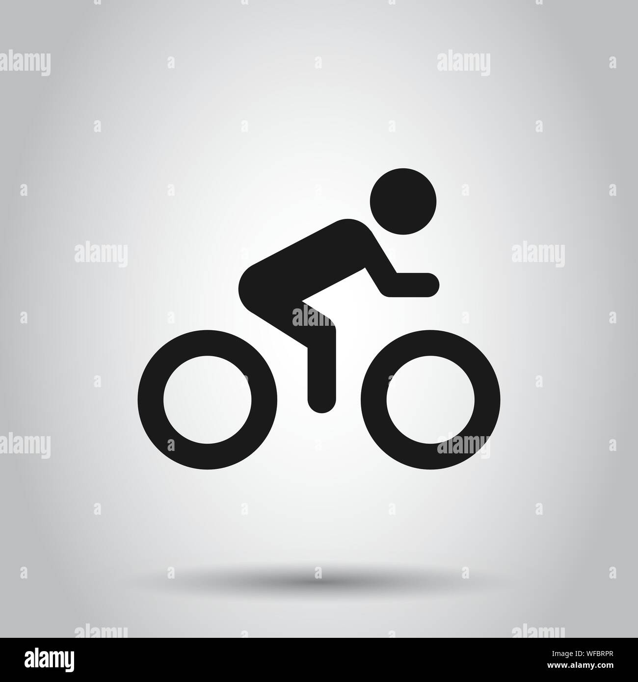 Menschen auf dem Fahrrad zeichen Symbol im flachen Stil. Bike Vector Illustration auf isolierte Hintergrund. Männer radfahren Geschäftskonzept. Stock Vektor