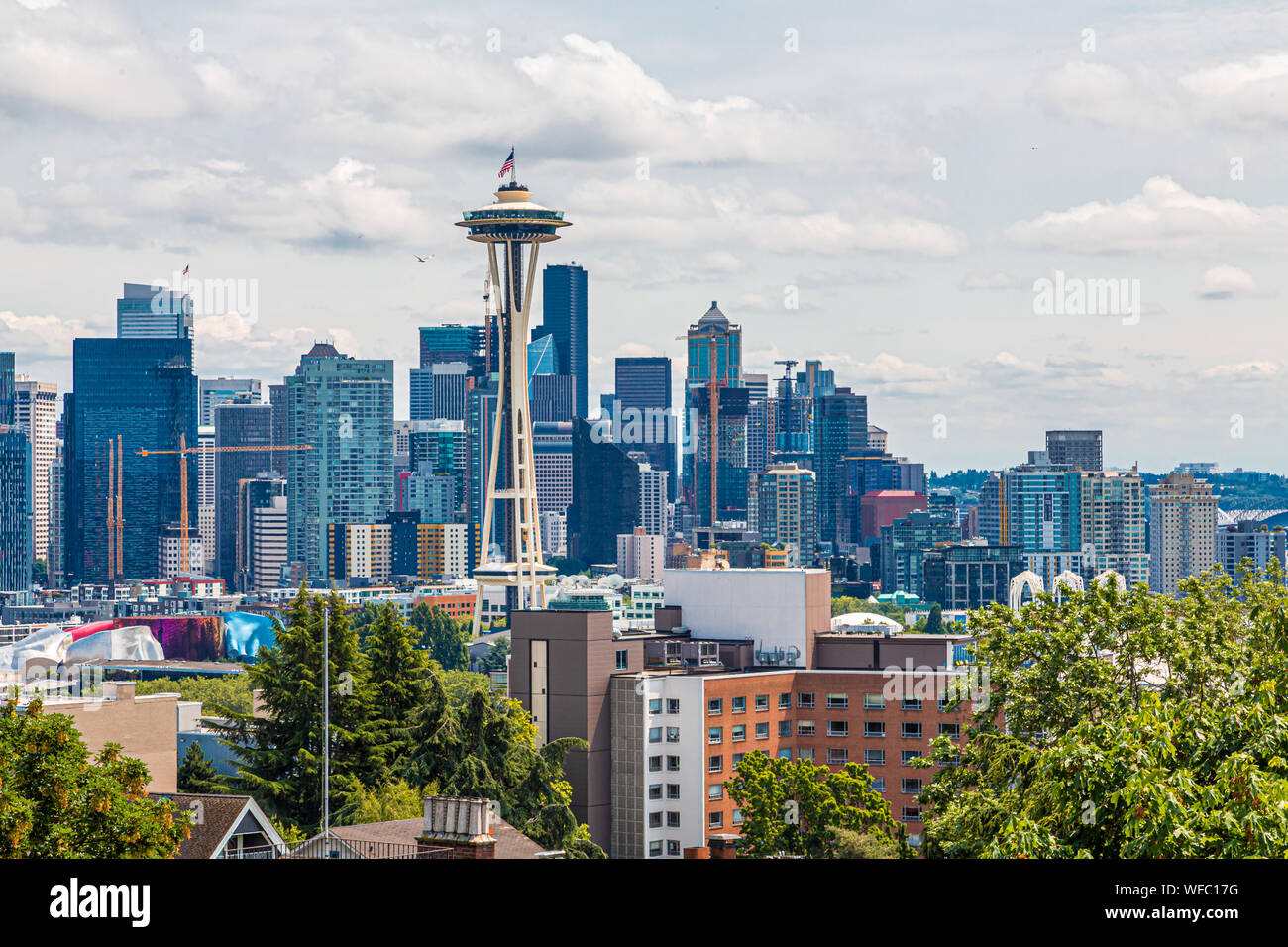 Ein Blick auf Seattle vom Kerry Park auf Queen Anne Hill Stockfoto