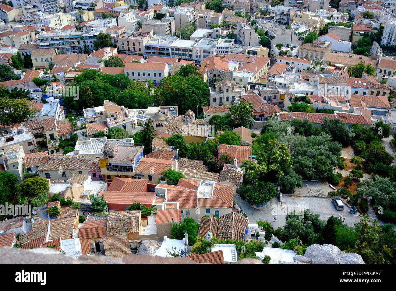 Ansicht von Athen von Akropolis Stockfoto