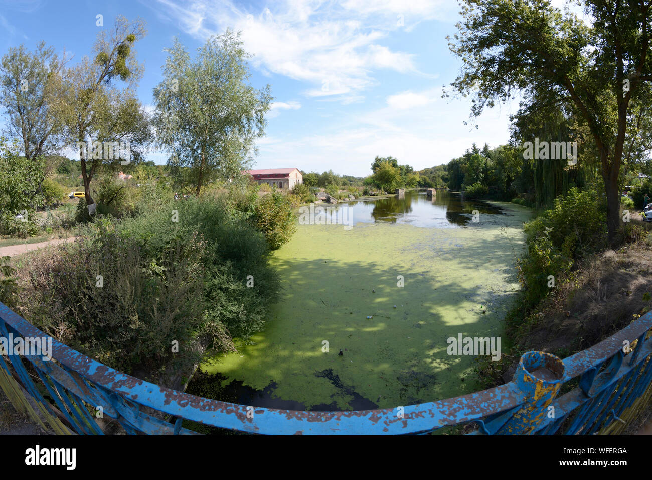 Ländlichen Teich am Anfang des Buksky Canyon gelegen, Ukraine Stockfoto
