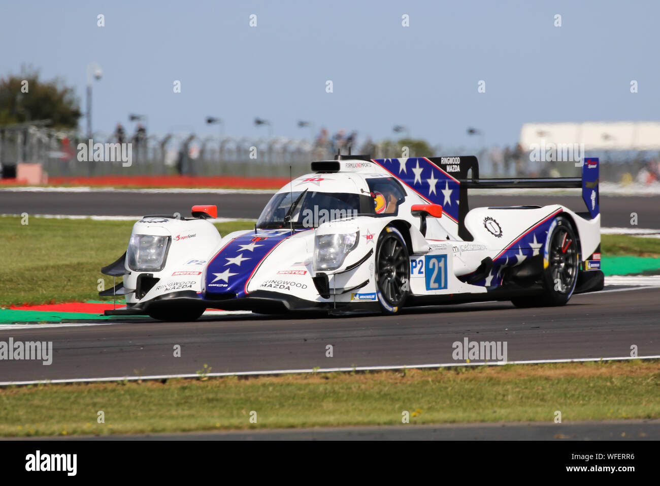 Der # 21 Dragonspeed Oreca 07 - Gibson von Henrik Hedman, Ben Hanley und James Allen während der Qualifikation für die European Le Mans Serie in Silverstone. Stockfoto