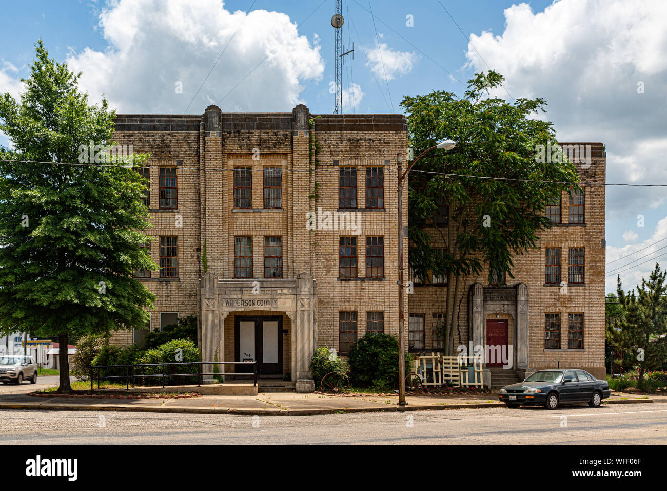 Die historische Anderson County Courthouse in Palästina, Texas. Es wurde 1914 erbaut und ist im National Register der Historischen Stätten Stockfoto