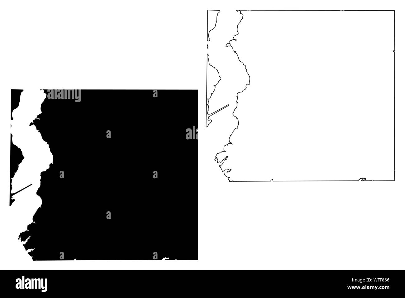 Rockwall County, Texas (Grafschaften in Texas, USA, USA, USA, USA) Karte Vektor-illustration, kritzeln Skizze Rockwall Karte Stock Vektor