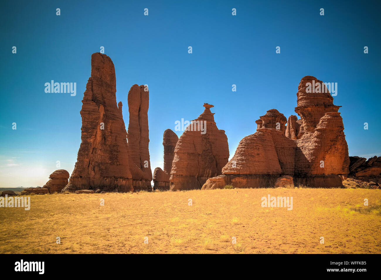 Abstrakte Felsformation am Plateau Ennedi aka Stone Forest, Tschad Stockfoto