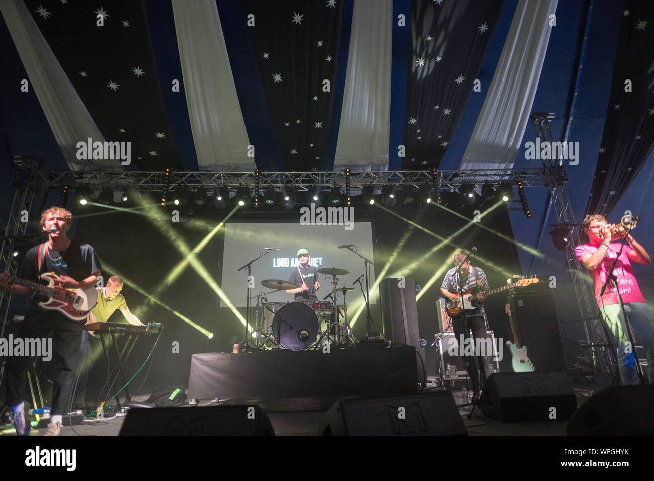 Dorset, Großbritannien. Samstag, 31 August, 2019. Squid durchführen am Ende der Straße 2019 Festival. Foto: Roger Garfield/Alamy leben Nachrichten Stockfoto