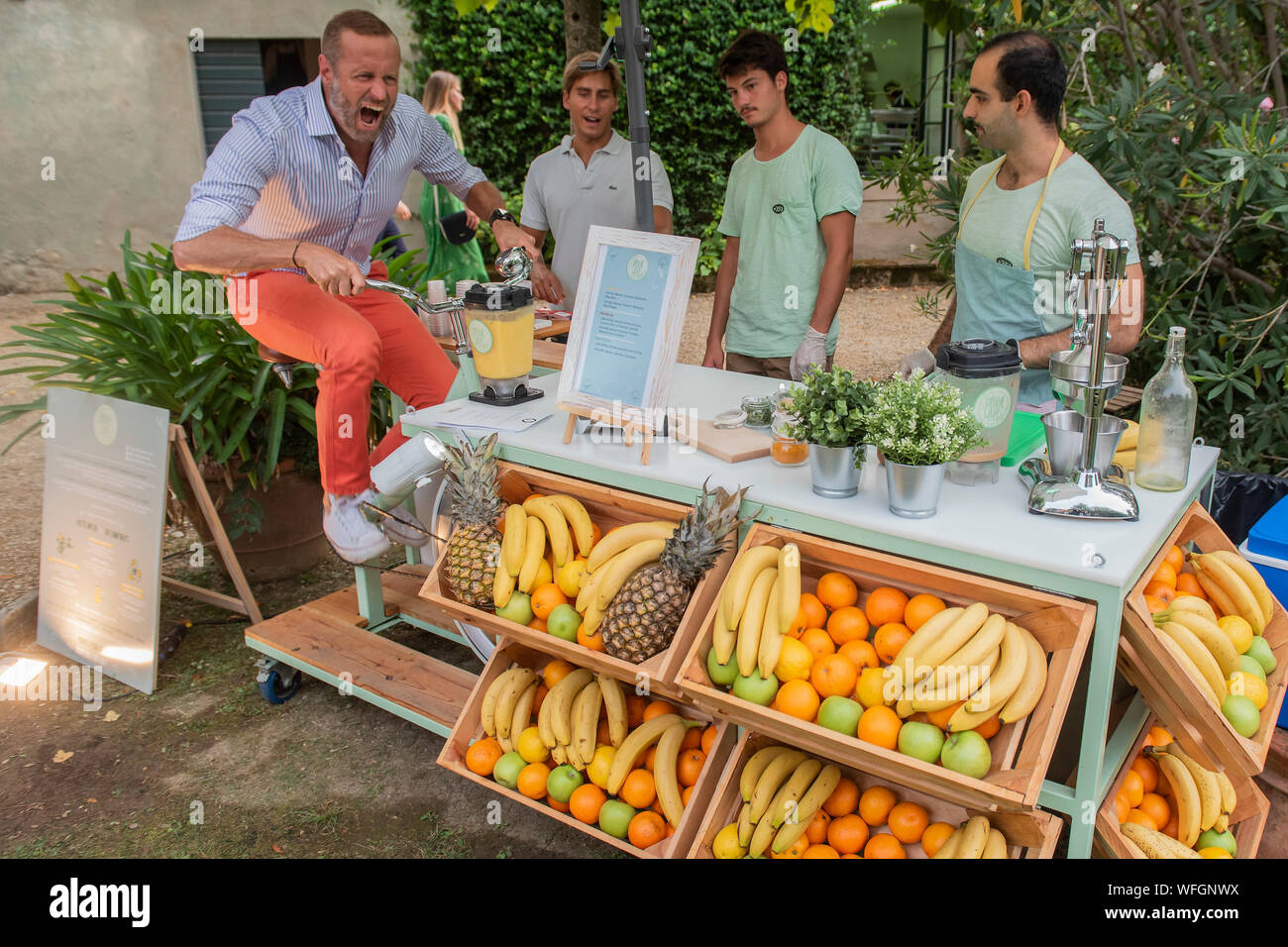 Palazzo Corsini, Florenz, Italien. 31. August 2019. Ihre eigenen Smoothie von Pedal Power - von Blues bis Beebop - der Catskill Jazz Fabrik (und Gründer und künstlerischer Leiter Piers Playfair) und die Neue Generation Festival präsentieren die Weltpremiere der Geist von Harlem, eine Feier von Harlem mit einem Kollektiv von einige der herausragenden musikalischen Stimmen des heutigen Jazz Renaissance unter der Leitung von Dominick Farinacci. Credit: Guy Bell/Alamy leben Nachrichten Stockfoto