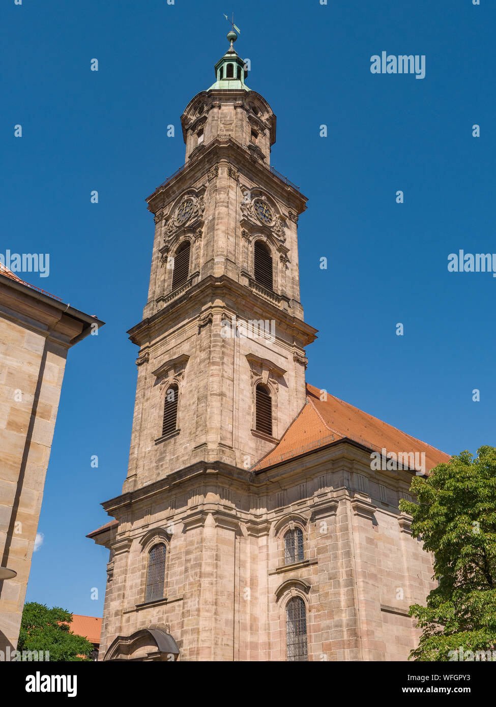 Blick auf die Neustaedter Kirche von Erlangen in Deutschland Stockfoto