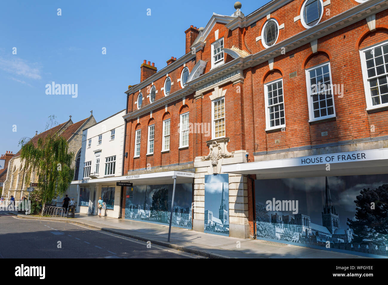 Geschlossen, bestieg, House of Fraser Department Store, St Georges House, West Street, Chichester, Hauptstadt der Grafschaft West Sussex, South Coast, England, Grossbritannien Stockfoto