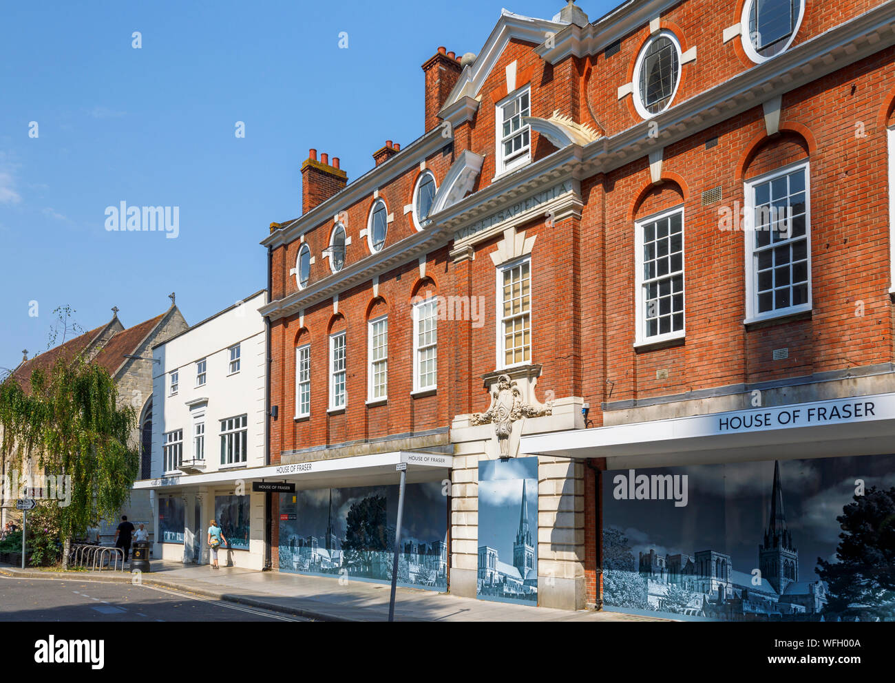 Geschlossen, bestieg, House of Fraser Department Store, St Georges House, West Street, Chichester, Hauptstadt der Grafschaft West Sussex, South Coast, England, Grossbritannien Stockfoto
