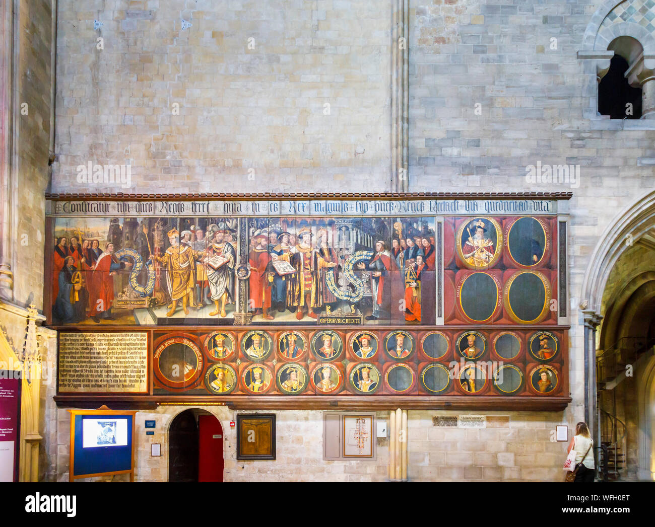 Alten Tudor Tafelbilder von Lambert Barnard in Chichester Cathedral in Chichester, eine Stadt in der Grafschaft Stadt West Sussex, Südengland, Großbritannien Stockfoto