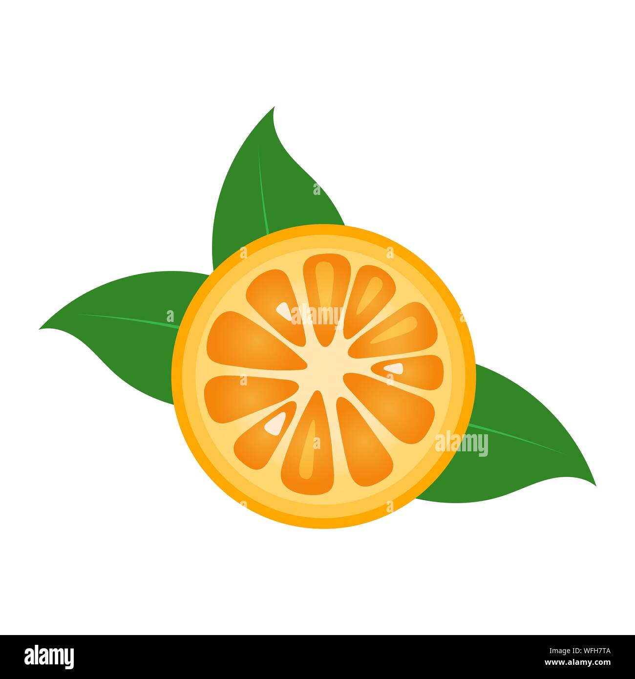 Orange Frucht slice closeup Symbol, rundes Stück orange. Logo Design, Flachbild Vector Illustration. Stock Vektor