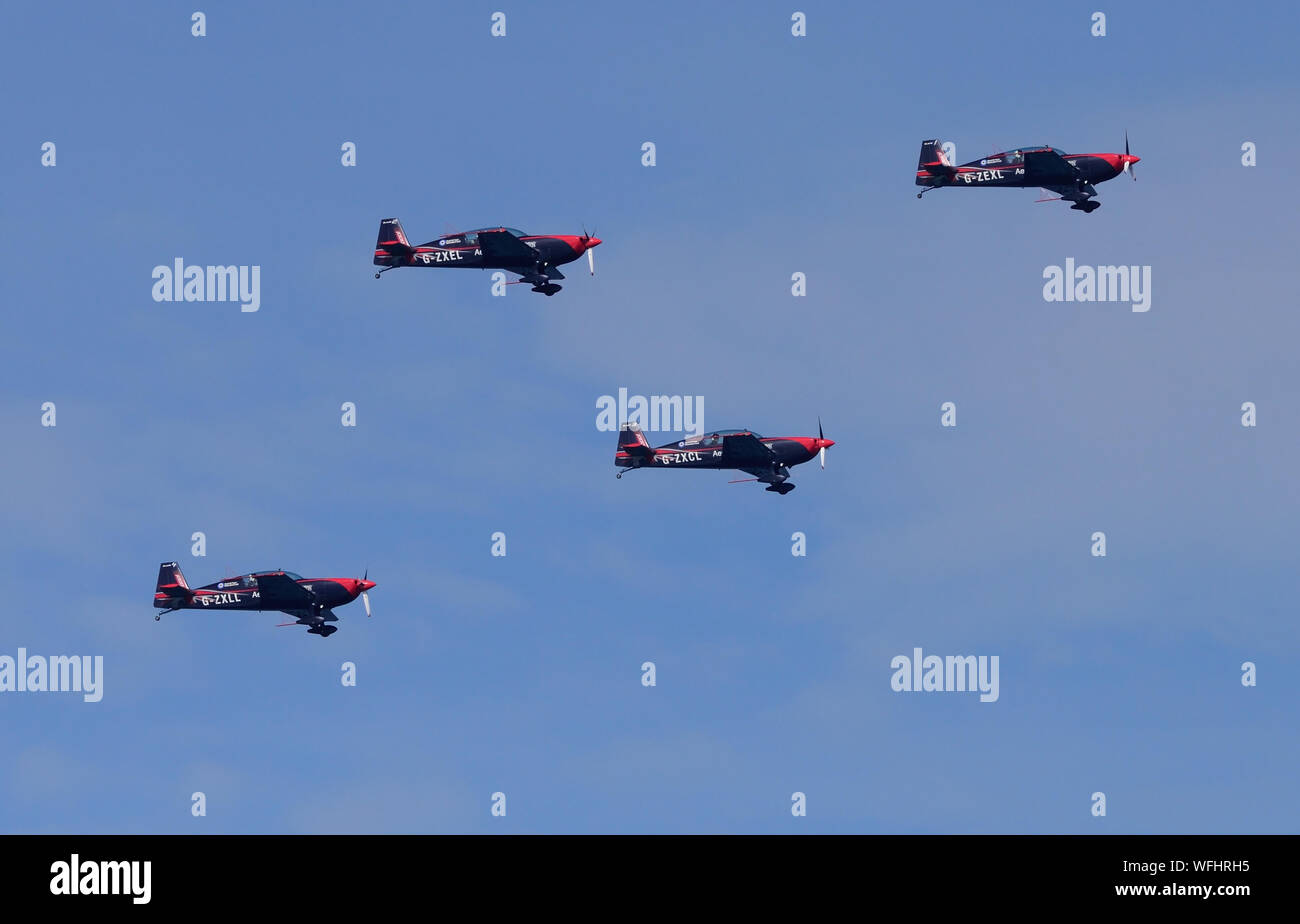 Die Blades Kunstflug display Team an der Torbay Airshow 2019. Stockfoto