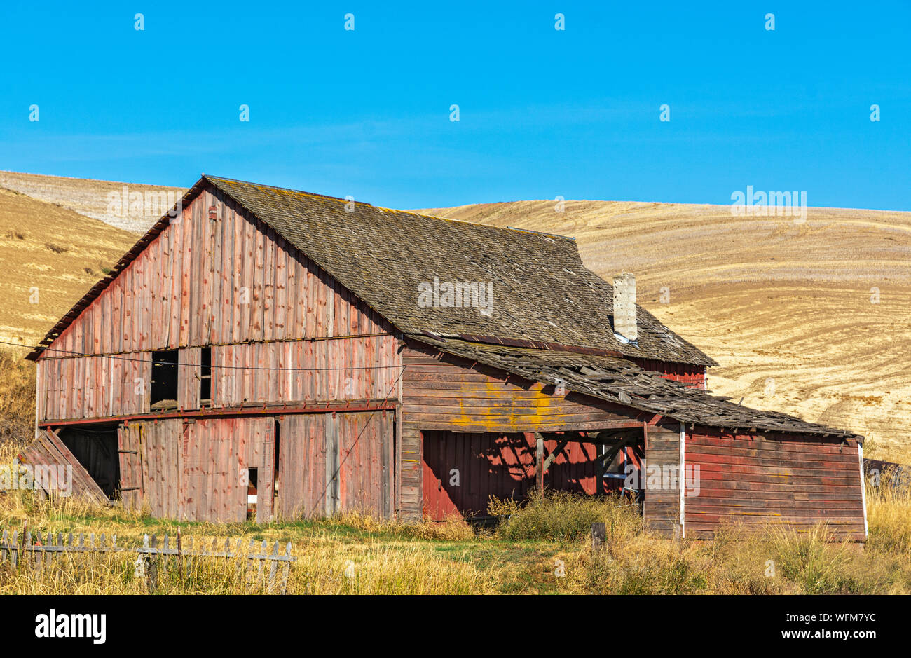 Washington, Palouse Region, Endicott-Str. John Straße, verlassene Scheune Stockfoto