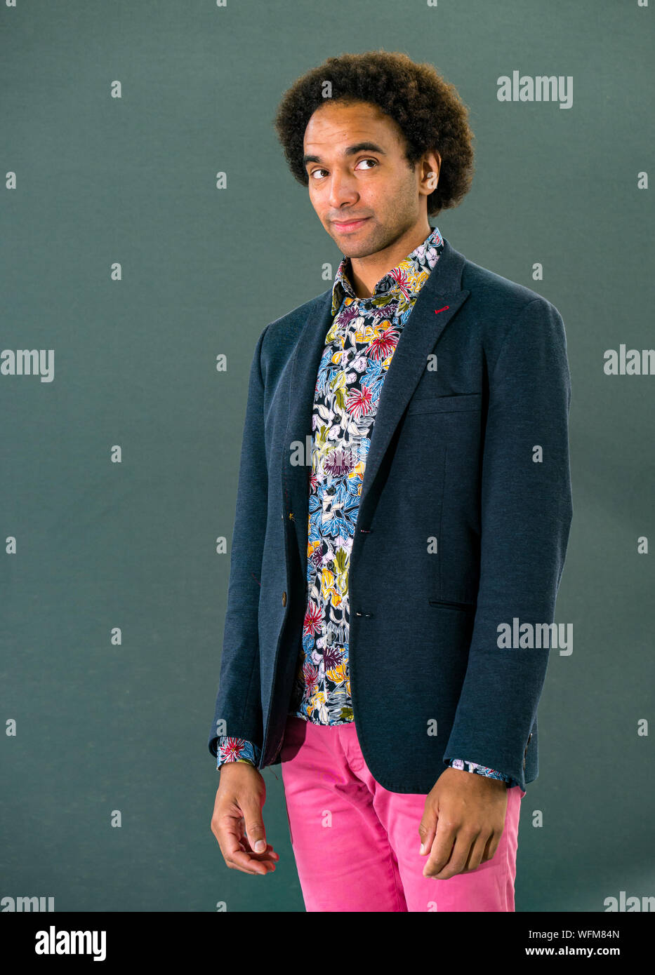 Joseph Coelho, preisgekrönten Dichter in Edinburgh International Book Festival 2019, Schottland, Großbritannien Stockfoto