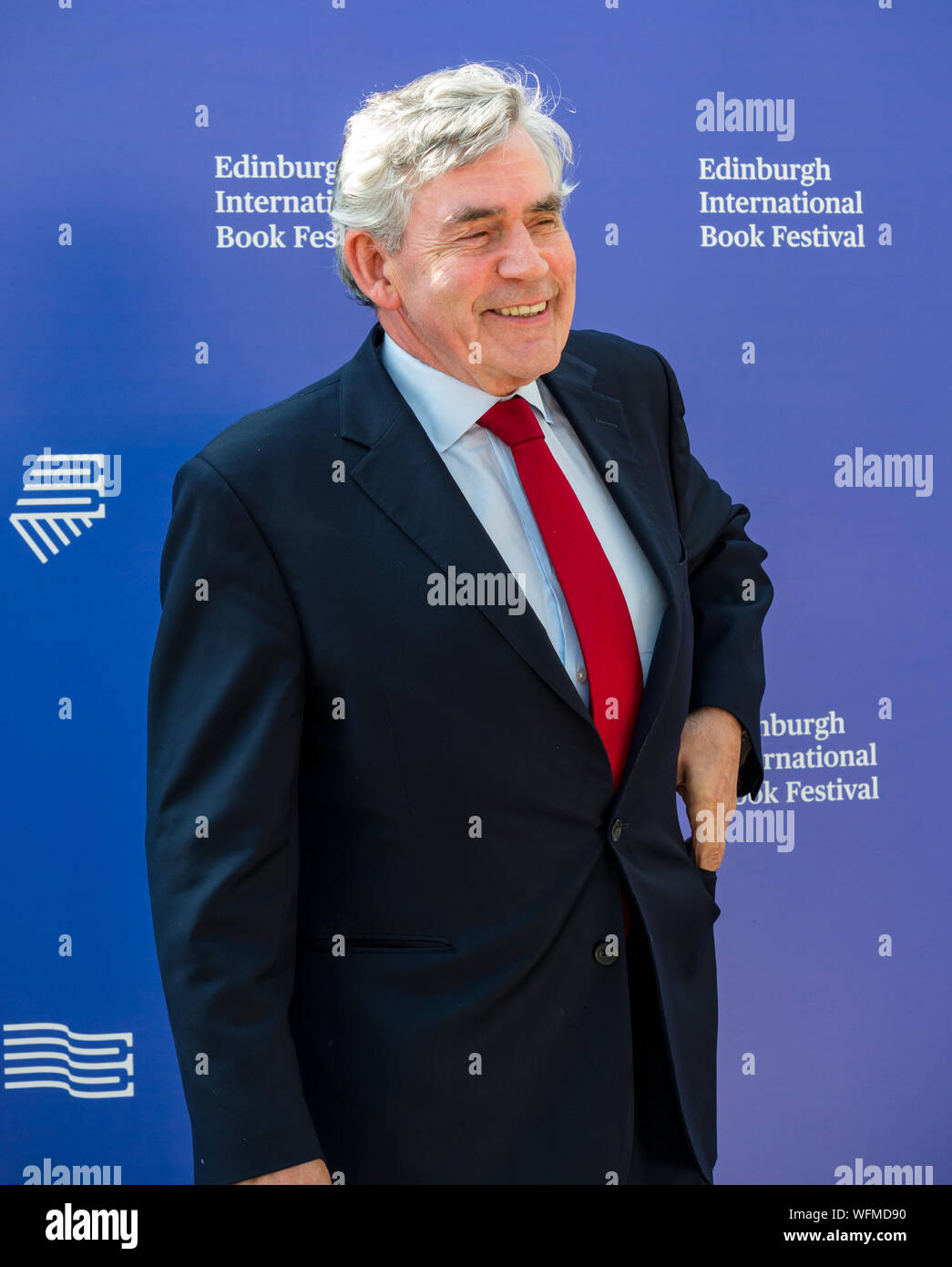 Gordon Brown, der ehemalige Premierminister und Führer der Labour Party in Edinburgh International Book Festival 2019, Schottland, Großbritannien Stockfoto