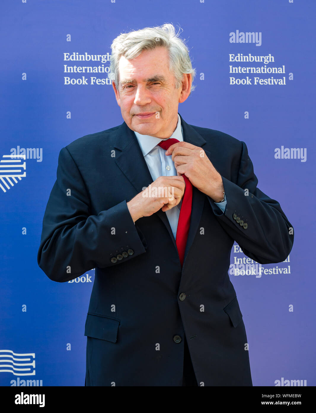 Gordon Brown, der ehemalige Premierminister und Führer der Labour Party in Edinburgh International Book Festival 2019, Schottland, Großbritannien Stockfoto