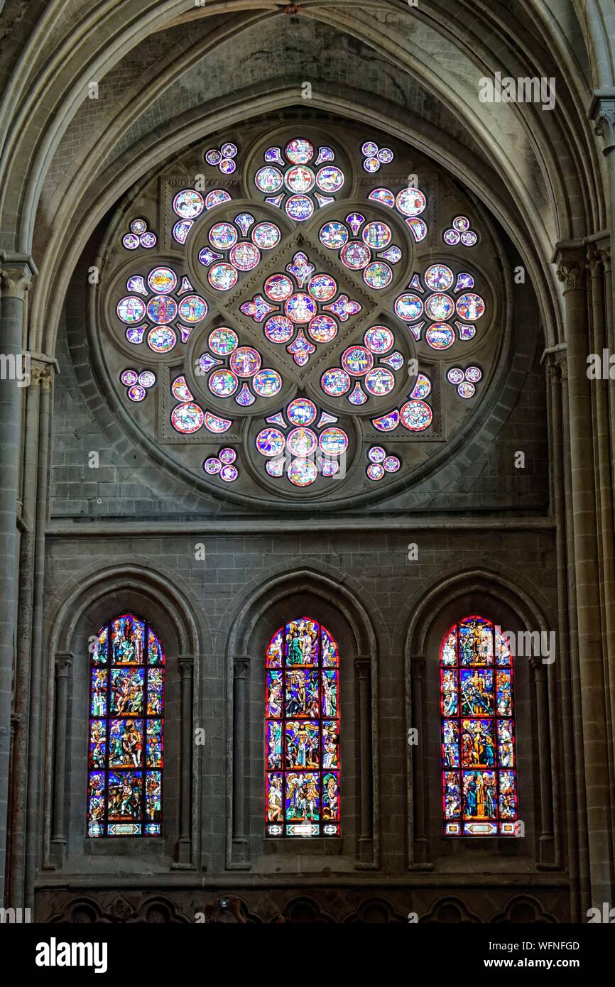 Schweiz, Kanton Waadt, Lausanne, Stadtzentrum, die Kathedrale Notre Dame, Rose Stockfoto