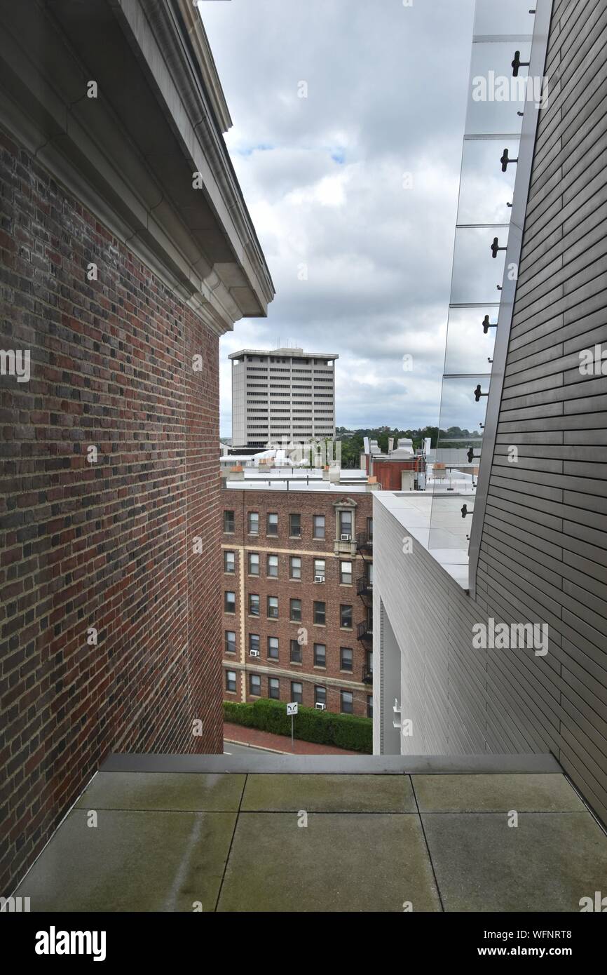 Ein Blick auf die Harvard Museen in Harvard Square, Cambridge, Massachusetts Stockfoto