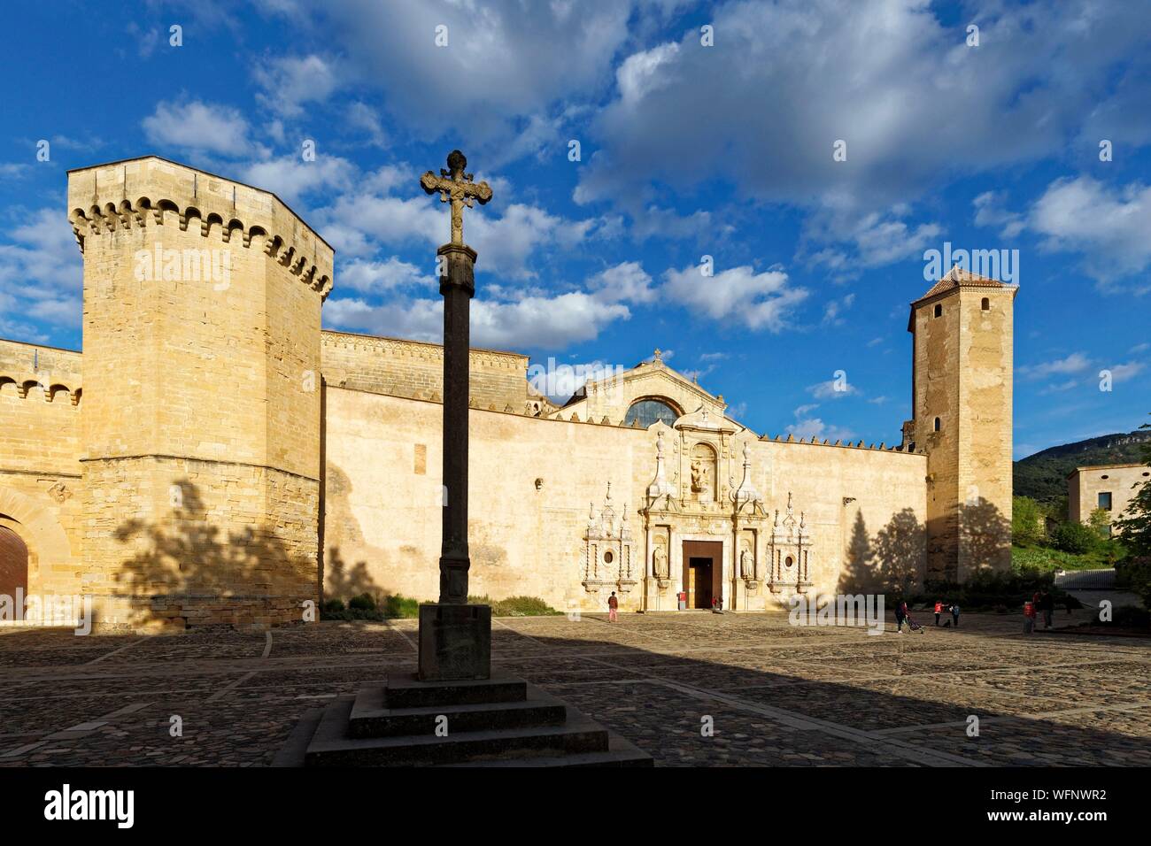 Spanien, Katalonien, Provinz Tarragona, Conca de Barbera Comarca, Vimbodi, La Ruta del Cister, Kloster Santa Maria de Poblet, als Weltkulturerbe von der UNESCO Stockfoto