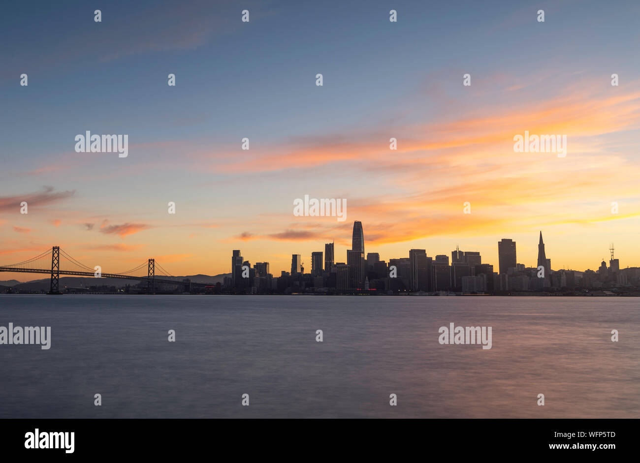 San Francisco Skyline bei Sonnenuntergang, Kalifornien, USA Stockfoto