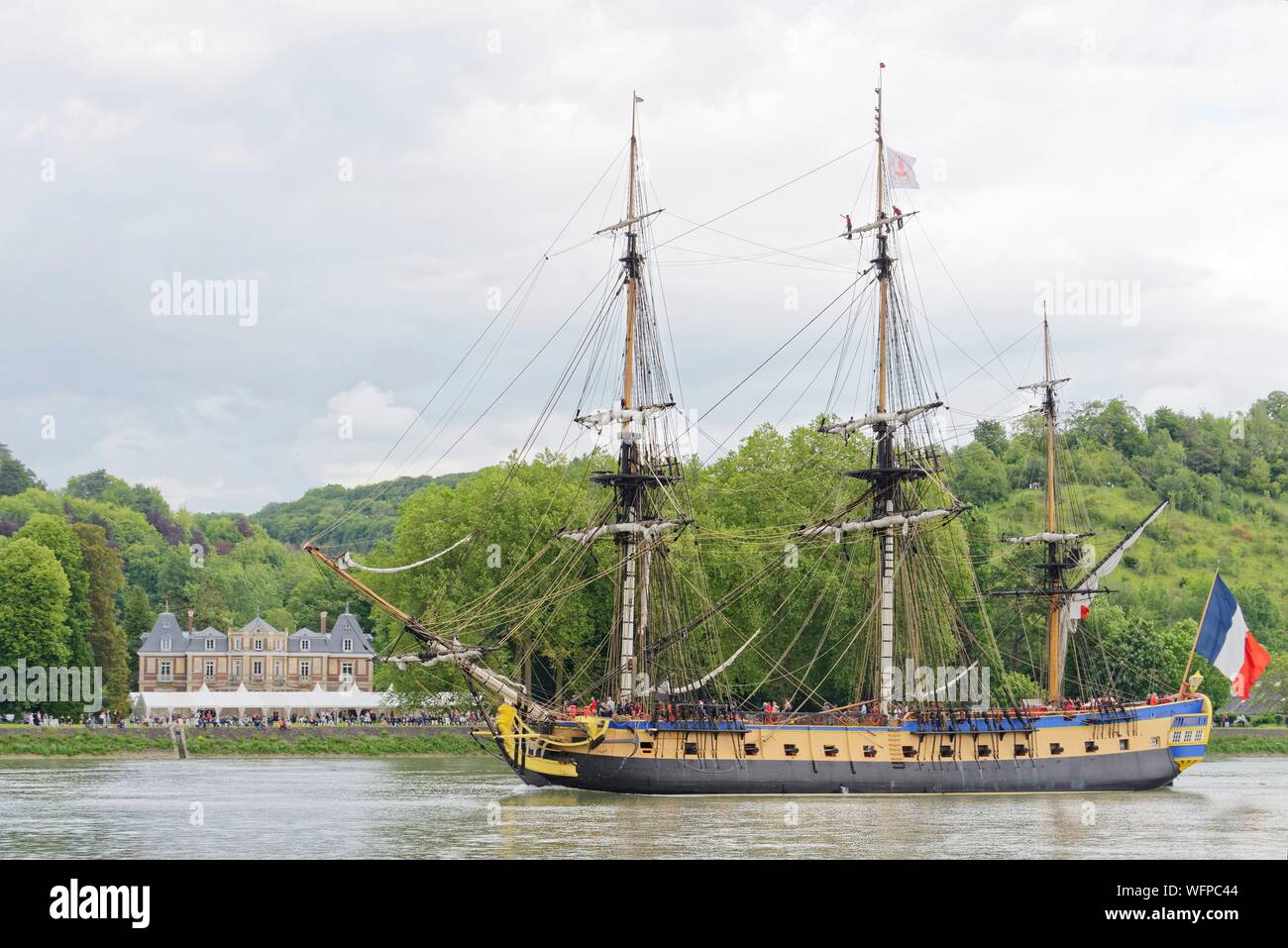 Frankreich, Seine Maritime (76), Rouen, Armada 2019, die alte Rigg auf der Seine Stockfoto