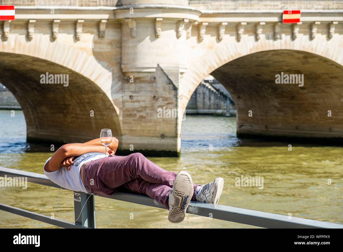 Frankreich, Paris, Bereich als Weltkulturerbe von der UNESCO, Parc des Rives de Seine aufgeführt Stockfoto