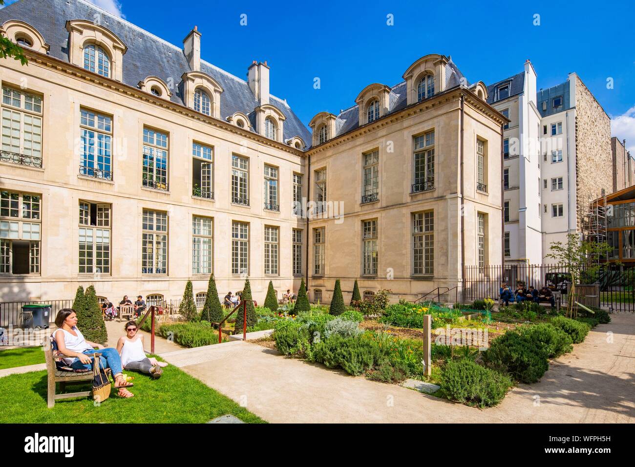 Frankreich, Paris, jüdischen Viertel Marais, Straße des Rosiers, Garten des Rosiers Joseph Migneret Stockfoto