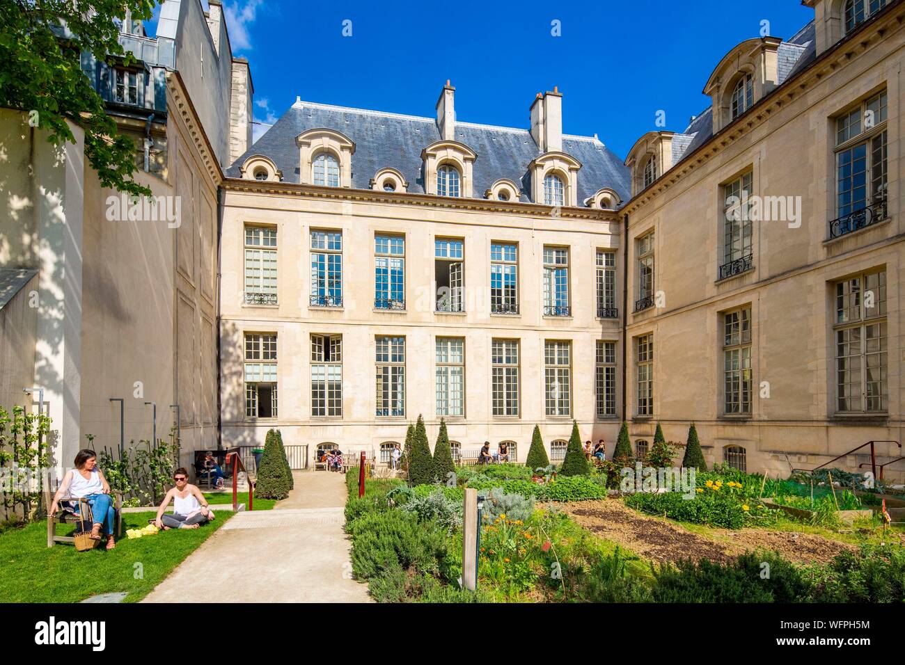 Frankreich, Paris, jüdischen Viertel Marais, Straße des Rosiers, Garten des Rosiers Joseph Migneret Stockfoto