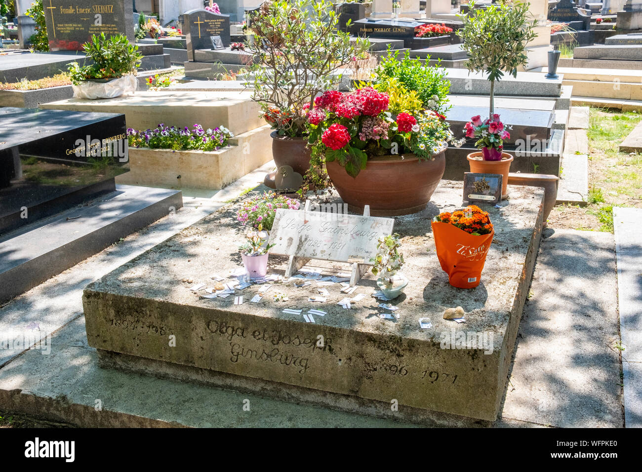 Frankreich, Paris, Montparnasse Friedhof, Grab von Serge Gainsbourg Stockfoto