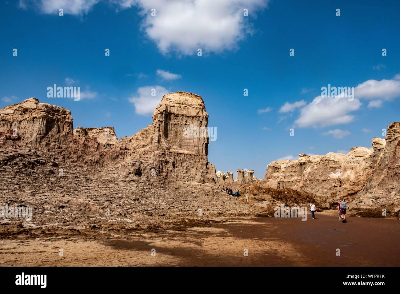 Äthiopien, Ferne regionalen staatlichen, Danakil Depression, Dallol Vulkans Stockfoto