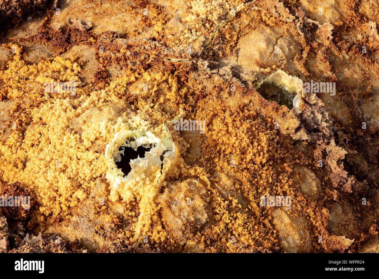 Äthiopien, Ferne regionalen staatlichen, Danakil Depression, Dallol Vulkans Stockfoto