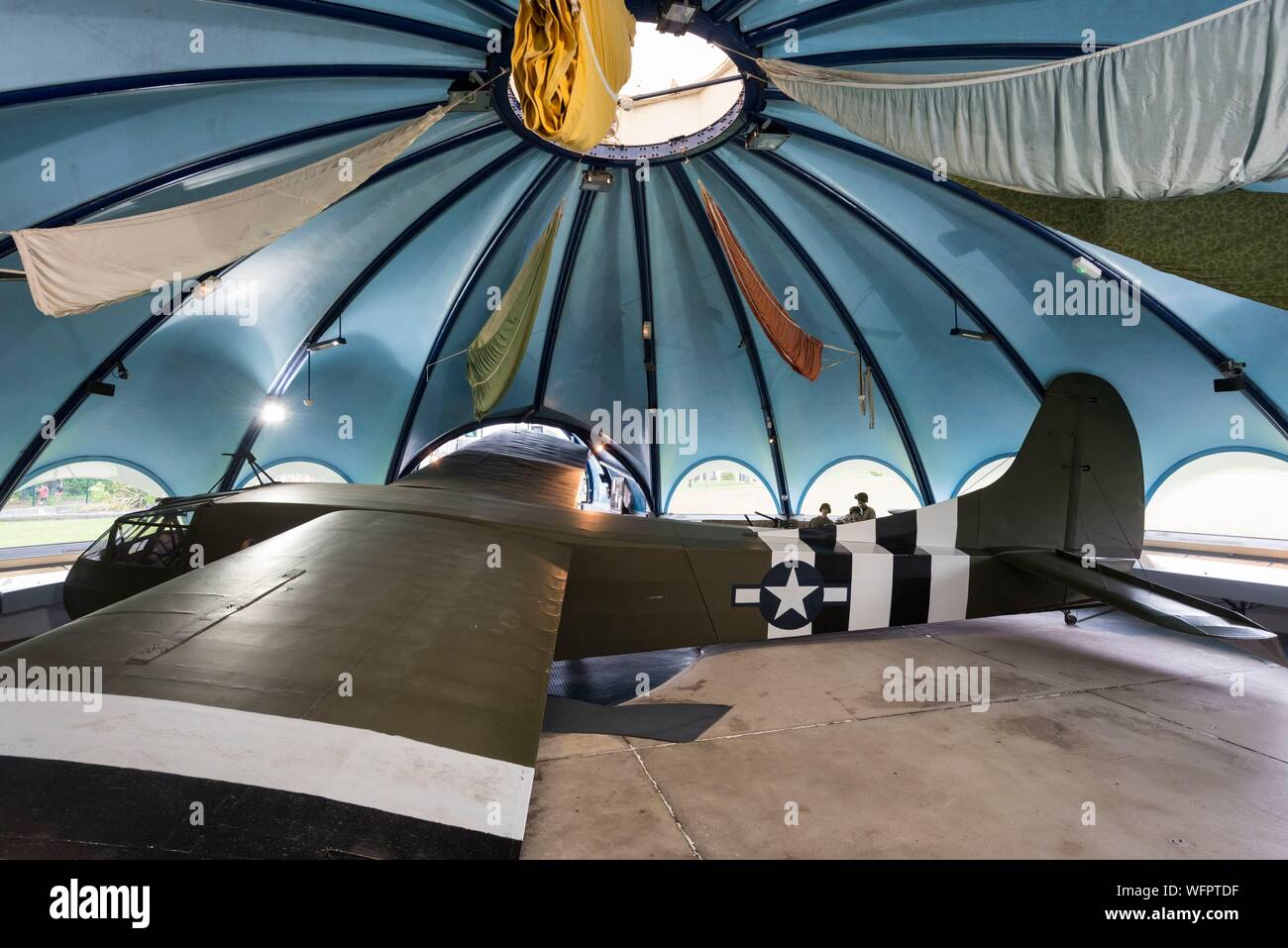 Frankreich, Manche, Cotentin, Sainte Mere Eglise, das Airborne Museum, WACO CG-4 ein Segelflugzeug Invasion in der Normandie am D-Day (6. Juni 1944) Stockfoto