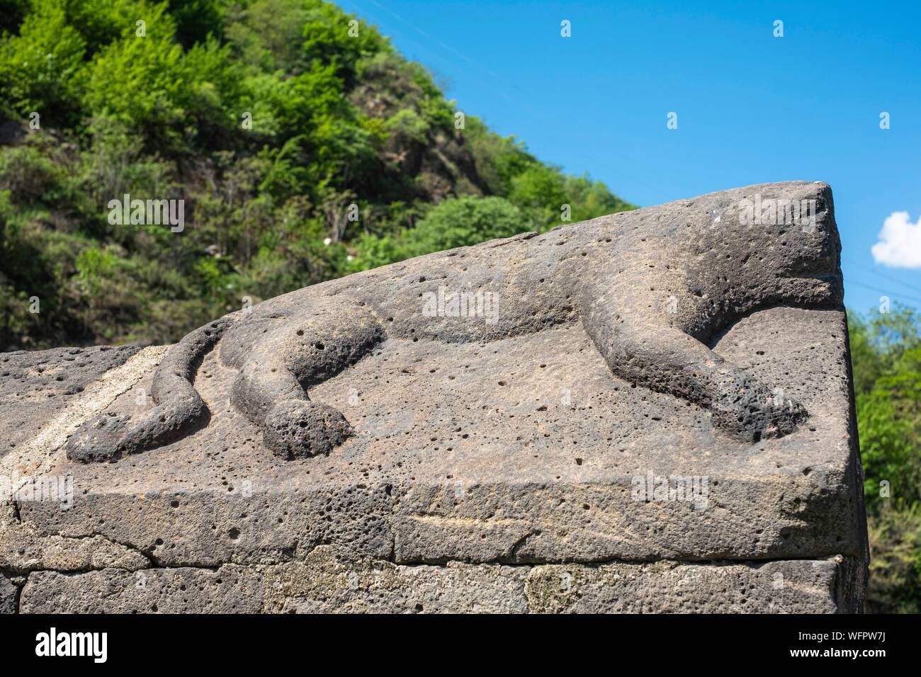 Armenien, Lorri region, Debed Tal, Alaverdi, Sanahin Brücke, 12. Jahrhundert, mittelalterliche Brücke über Debed Fluss Stockfoto