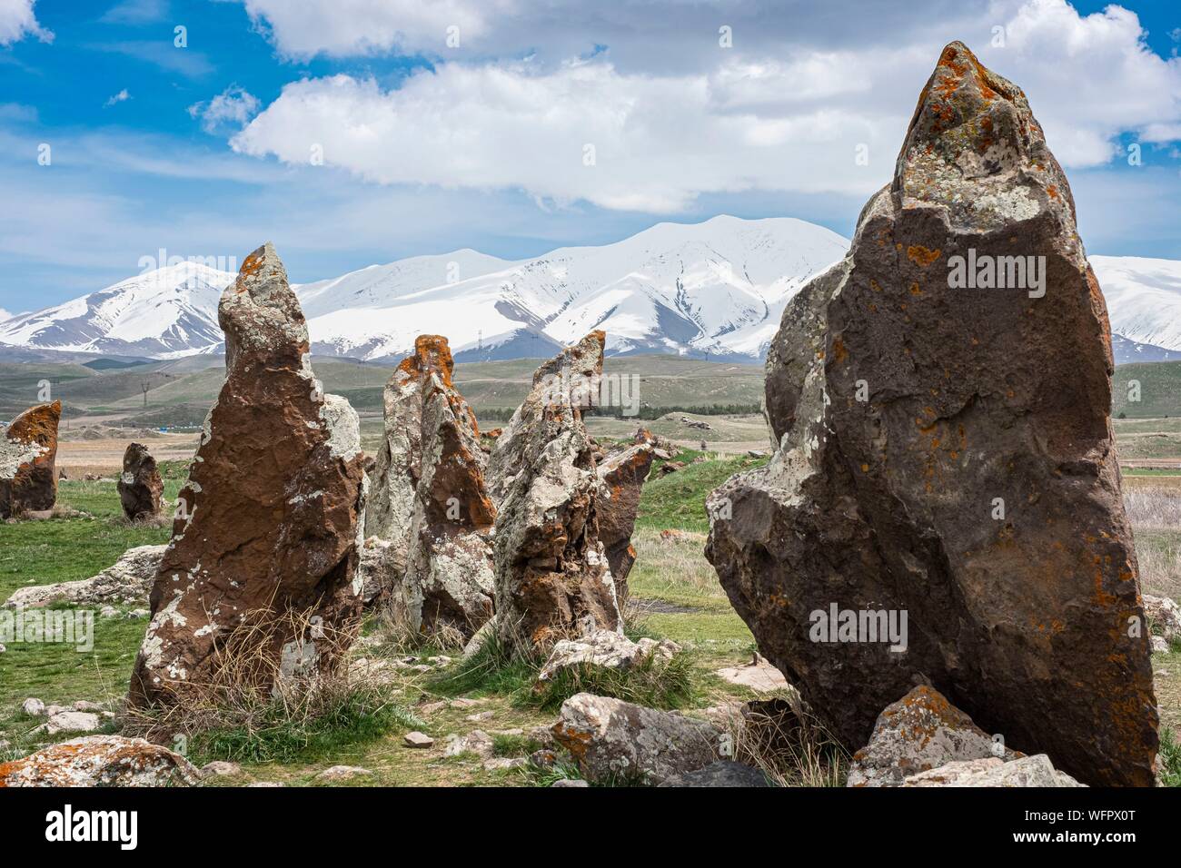 Armenien, Ararat region Sisian, prähistorische Ausgrabungsstätte von Zorats Karer (oder karahunj) Stockfoto