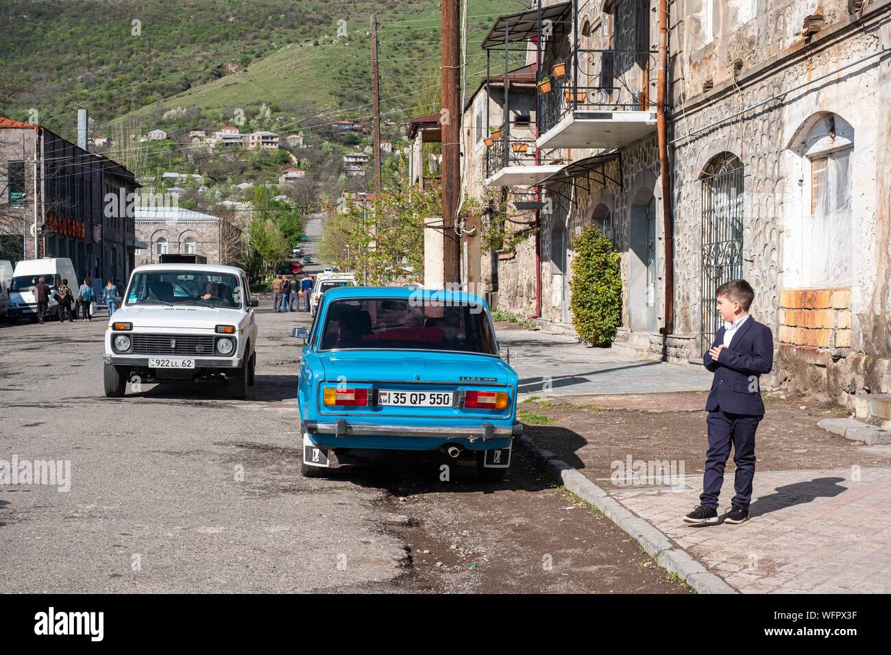 Armenien, Ararat region Goris, alten sowjetischen Autos Stockfoto