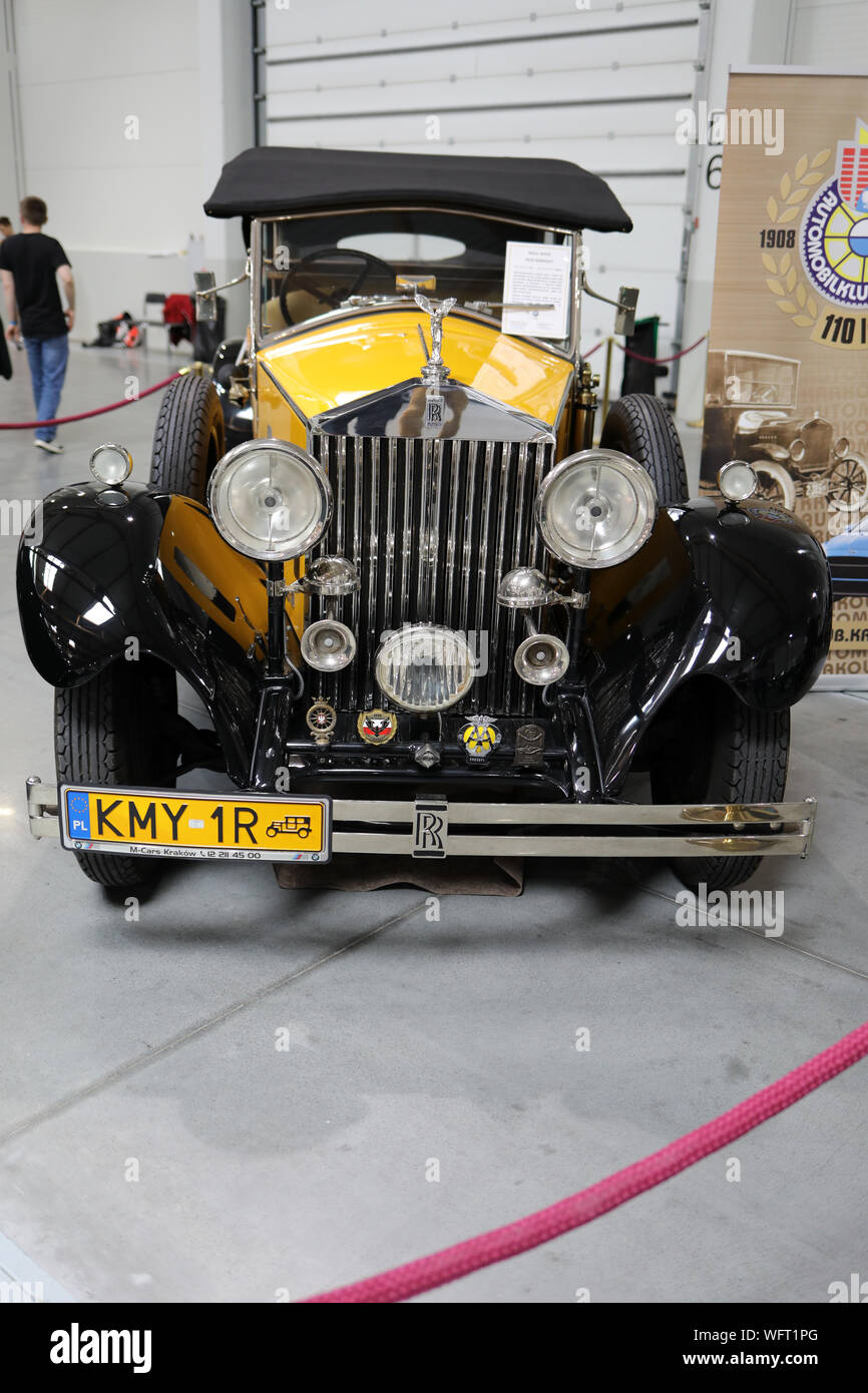 Krakau, Polen - 18. Mai 2019: Rolls-Royce Cabrio bei Moto Show in Krakau. In 1929-36 produziert. Vielleicht ist das nur so ein Auto in der Welt. Manufactur Stockfoto