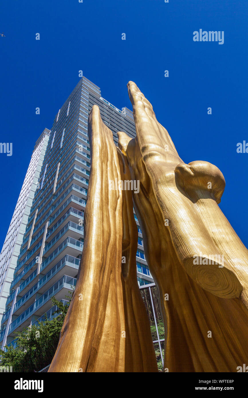 Das Golden Tree an den Kanada Linie Marine Drive Station in Vancouver, British Columbia Stockfoto