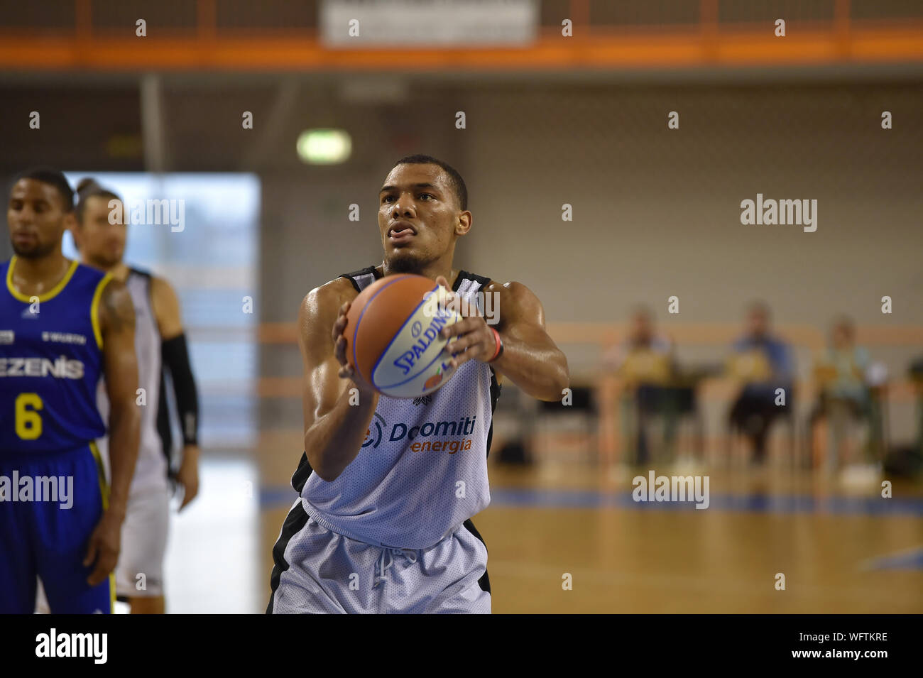 KING GEORGE während Test Match 2019 - tezenis Verona Vs Itas Trentino, San Bonifacio (VR), Italien, 31. August 2019, Basketball Basketball Test Match Stockfoto